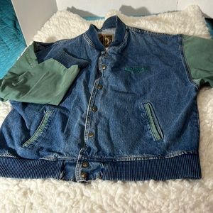 International denim two tone denim jacket